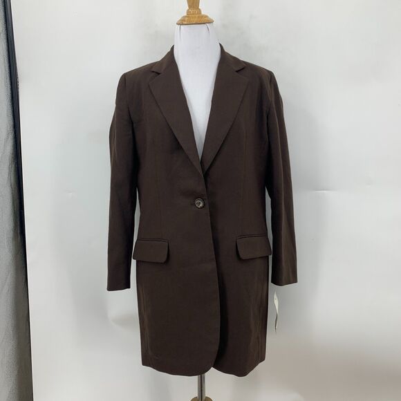 Vintage Orvis Loneline Blazer Women 4P Petite Brown One Button Notch Collar Line - Picture 2 of 13